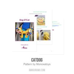CatDog amigurumi pattern by Monoxatoys