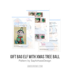 Gift bag elf with Xmas tree ball amigurumi pattern by SaphirhaseDesign