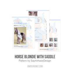 Horse Blondie with saddle amigurumi pattern by SaphirhaseDesign