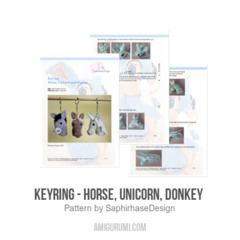 Keyring - Horse, Unicorn, Donkey  amigurumi pattern by SaphirhaseDesign