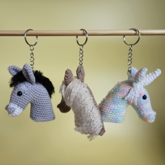 Keyring - Horse, Unicorn, Donkey  amigurumi by SaphirhaseDesign