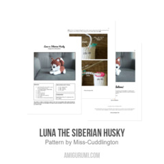 Luna the Siberian Husky amigurumi pattern by Miss Cuddlington