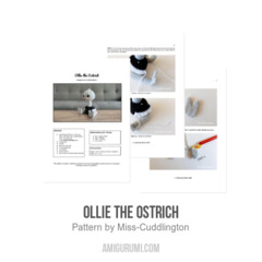 Ollie the Ostrich amigurumi pattern by Miss Cuddlington