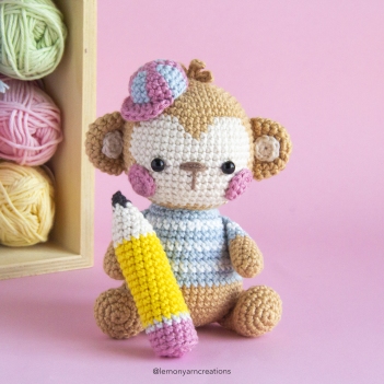 Milo the Monkey amigurumi pattern by Lemon Yarn Creations