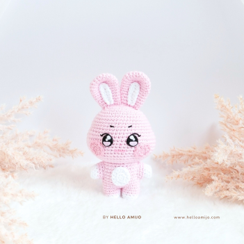 Pink Bunny Crochet Pattern amigurumi pattern by Hello Amijo