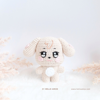 Cream Puppy Crochet Pattern amigurumi pattern by Hello Amijo