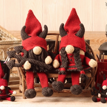 Boy & Girl Devil Gnome & Pitchfork amigurumi pattern by Jen Hayes Creations