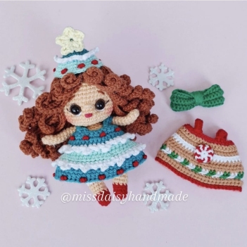 Alice in Christmas Outfits amigurumi pattern by Miss Daisy Handmade