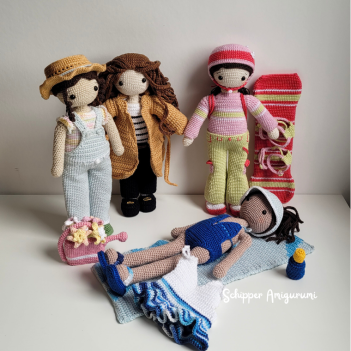 Doll Robin and 4 seasonal outfits amigurumi pattern by Schipper Amigurumi