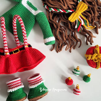 Outfit Holly for doll Robin amigurumi pattern by Schipper Amigurumi