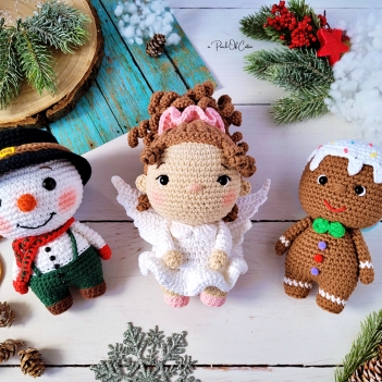 Snowman, Gingerbread & Angel  amigurumi pattern by apinchofcotton