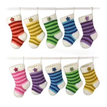 Mini Christmas Stockings amigurumi pattern by Janine Holmes at Moji-Moji Design