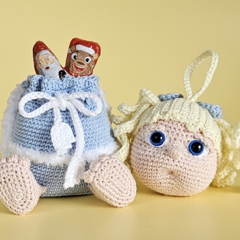 Gift bag angel Christmas tree ball amigurumi pattern by SaphirhaseDesign