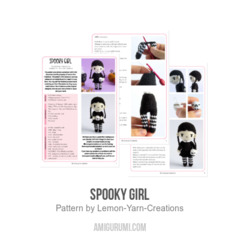 Spooky Girl amigurumi pattern by Lemon Yarn Creations