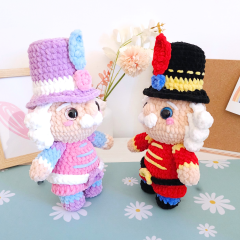 Low-sew Nutcracker amigurumi pattern by Hugurumitoys