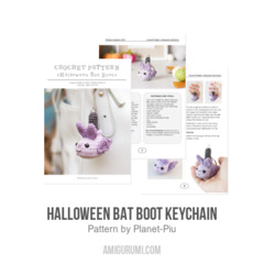 Halloween Bat Boot Keychain amigurumi pattern by Planet Piu