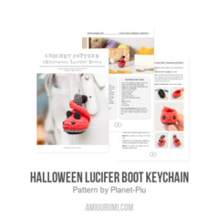 Halloween Lucifer Boot Keychain amigurumi pattern by Planet Piu