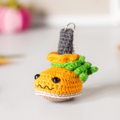 Halloween Pumpkin Boot Keychain amigurumi pattern by Planet Piu