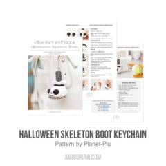 Halloween Skeleton Boot Keychain amigurumi pattern by Planet Piu
