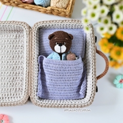 Bear in a suitcase amigurumi pattern by apinchofcotton