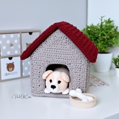 Corgi in a Doghouse amigurumi pattern by apinchofcotton