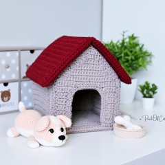 Corgi in a Doghouse amigurumi by apinchofcotton