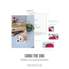 Corgi the Dog amigurumi pattern by apinchofcotton
