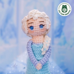 Elsa mini doll amigurumi pattern by Co Tam Crafts