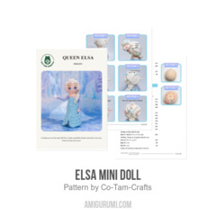 Elsa mini doll amigurumi pattern by Co Tam Crafts