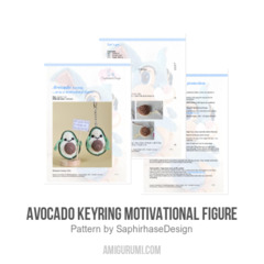 Avocado keyring motivational figure amigurumi pattern by SaphirhaseDesign