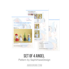 Set of 4 Angel  amigurumi pattern by SaphirhaseDesign