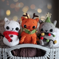 3 in 1 Christmas Cats amigurumi by Loopy Pattern