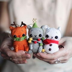 3 in 1 Christmas Cats amigurumi pattern by Loopy Pattern