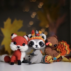 3 in 1 Crochet Thanksgiving bundle amigurumi pattern by Loopy Pattern