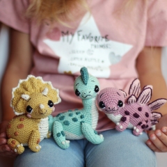 3 in 1 Crochet dinosaurs pattern #1 amigurumi pattern by Loopy Pattern