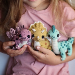 3 in 1 Crochet dinosaurs pattern #1 amigurumi pattern by Loopy Pattern