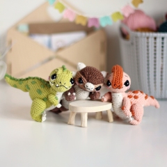 3 in 1 Crochet dinosaurs pattern #2 amigurumi by Loopy Pattern