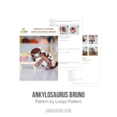 Dinosaur Ankylosaurus Bruno amigurumi pattern by Loopy Pattern