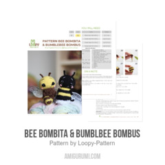 Bee Bombita & Bumblbee Bombus amigurumi pattern by Loopy Pattern