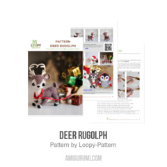 Deer Rudolph amigurumi pattern by Loopy Pattern