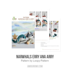 Narwhals Erry ana Arry amigurumi pattern by Loopy Pattern