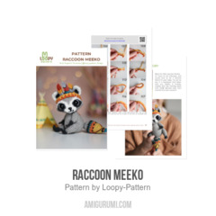 Raccoon Meeko amigurumi pattern by Loopy Pattern