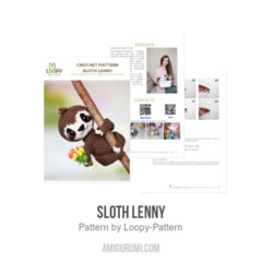 Sloth Lenny amigurumi pattern by Loopy Pattern
