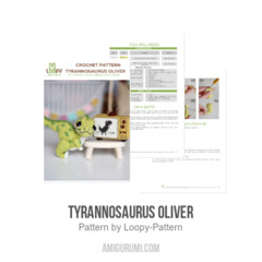 Dinosaur Tyrannosaurus Oliver amigurumi pattern by Loopy Pattern