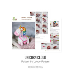Unicorn Cloud amigurumi pattern by Loopy Pattern