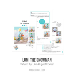 Lumi the snowman amigurumi pattern by LikeALigerCrochet
