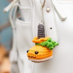 Halloween Pumpkin Boot Keychain