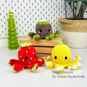Pack 3 OCTO Fruit amigurumi pattern by TANATIcrochet