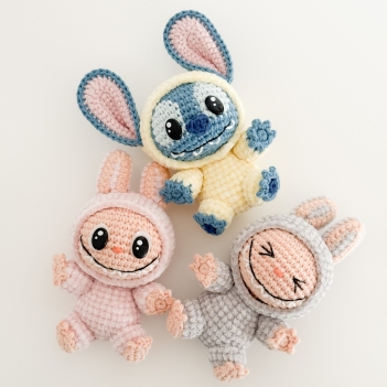 Labubu and Stitch amigurumi pattern by melealine