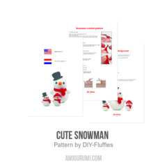 Cute Snowman  amigurumi pattern by DIY Fluffies